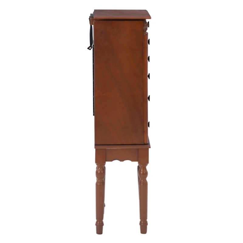 Cherry 5-Drawer Ollie Petite Jewelry Armoire