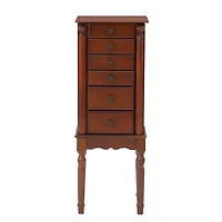Cherry 5-Drawer Ollie Petite Jewelry Armoire