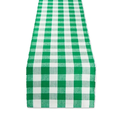 Green Checkered Four Leaf Table Runner