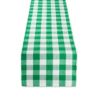 Green Checkered Four Leaf Table Runner