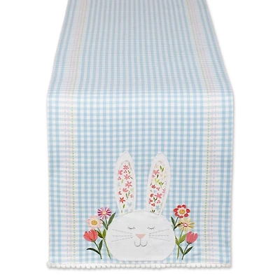 Blue Plaid Happy Bunny Reversible Table Runner