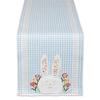 Blue Plaid Happy Bunny Reversible Table Runner