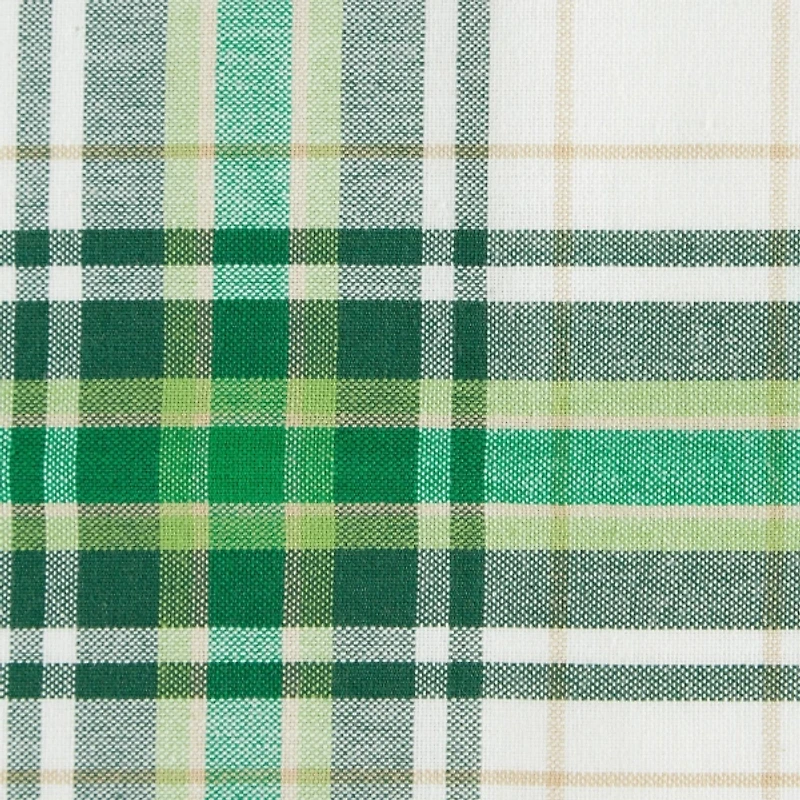 Green and White Plaid Tablecloth