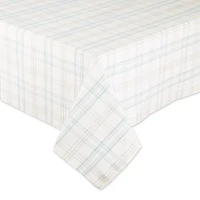 Blue Garden Plaid Tablecloth, 84 in.