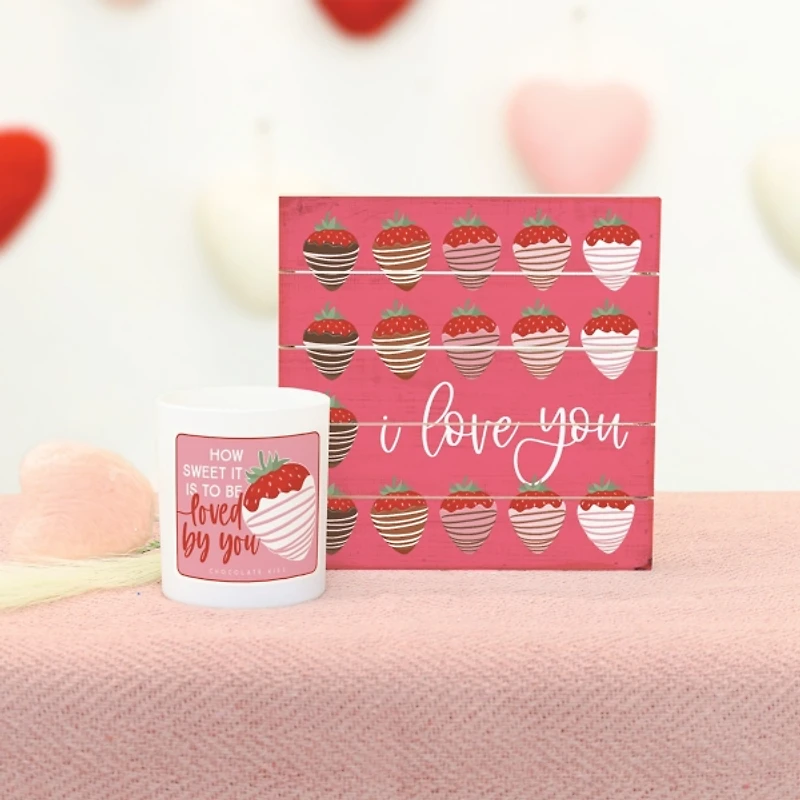 Strawberry Sign and Candle 2-pc. Gift Set