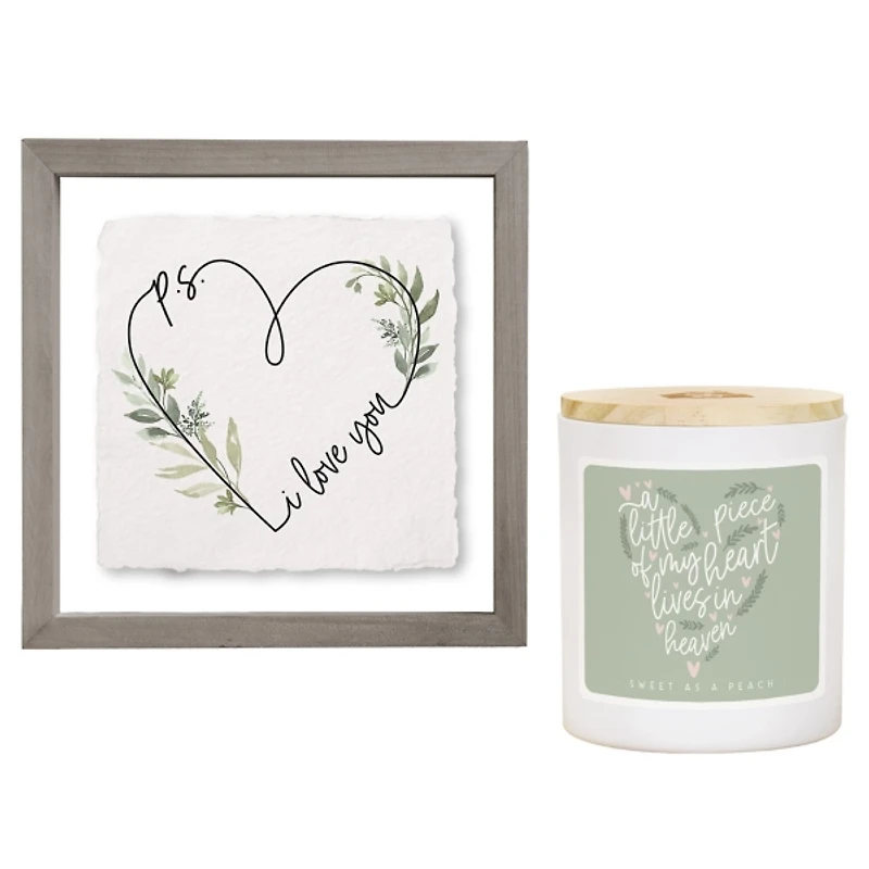P.S. I Love You Sign and Candle 2-pc. Gift Set