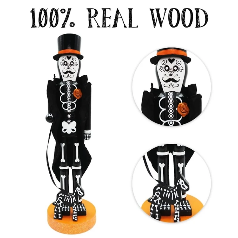 Skeleton Man and Dog Halloween Nutcracker