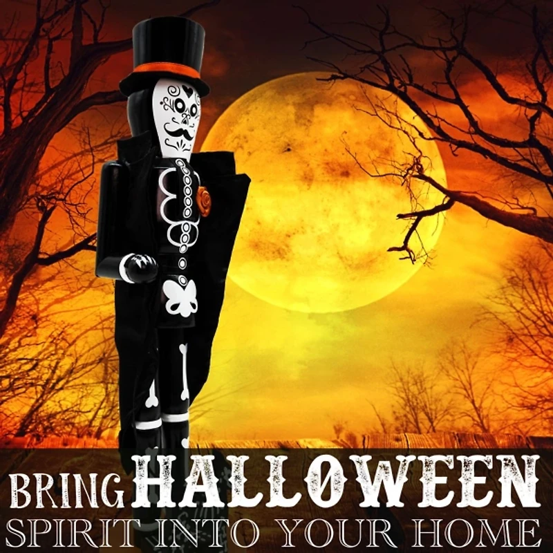 Skeleton Man and Dog Halloween Nutcracker