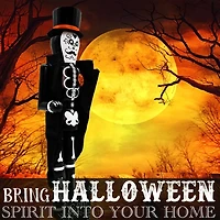 Skeleton Man and Dog Halloween Nutcracker