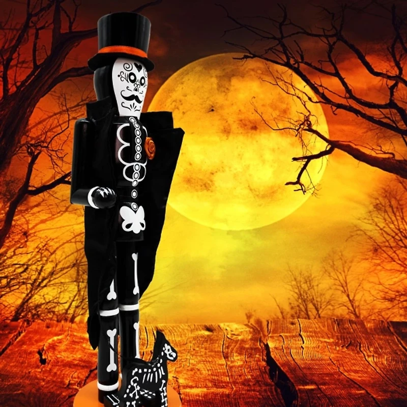 Skeleton Man and Dog Halloween Nutcracker