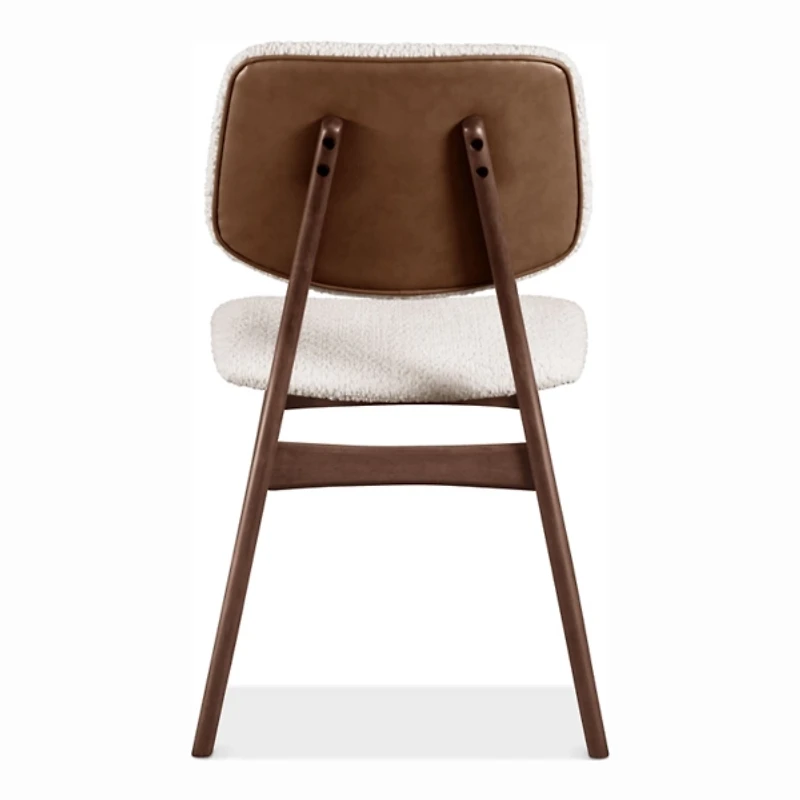 Ivory Boucle Walnut Aspen Dining Chairs, Set of 2