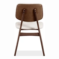 Ivory Boucle Walnut Aspen Dining Chairs, Set of 2