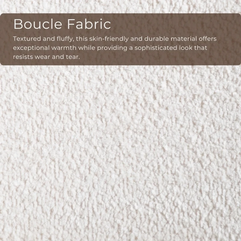 Ivory Boucle Walnut Aspen Dining Chairs, Set of 2