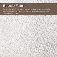 Ivory Boucle Walnut Aspen Dining Chairs, Set of 2