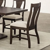 Upholstered Walnut Kix Dining Chairs, Set of 2
