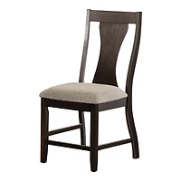 Upholstered Walnut Kix Dining Chairs, Set of 2