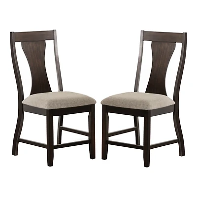 Upholstered Walnut Kix Dining Chairs, Set of 2