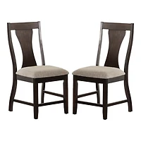 Upholstered Walnut Kix Dining Chairs, Set of 2