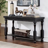 Antique Black Wood Henley Console Table