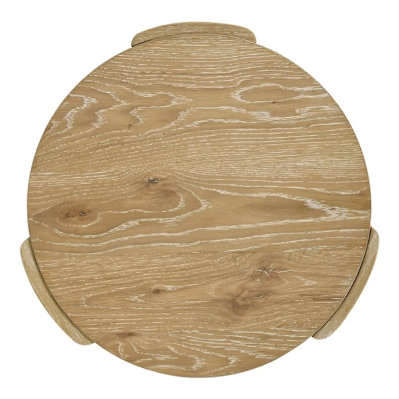 Natural Oak Wood Round Ashford Accent Table