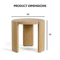 Natural Oak Wood Round Ashford Accent Table