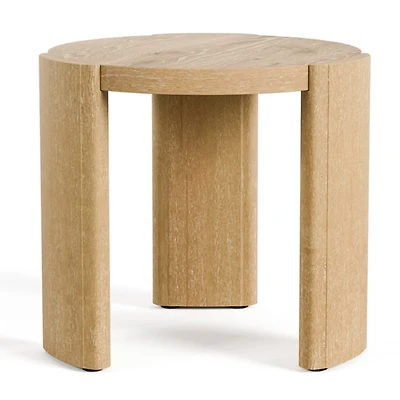 Natural Oak Wood Round Ashford Accent Table