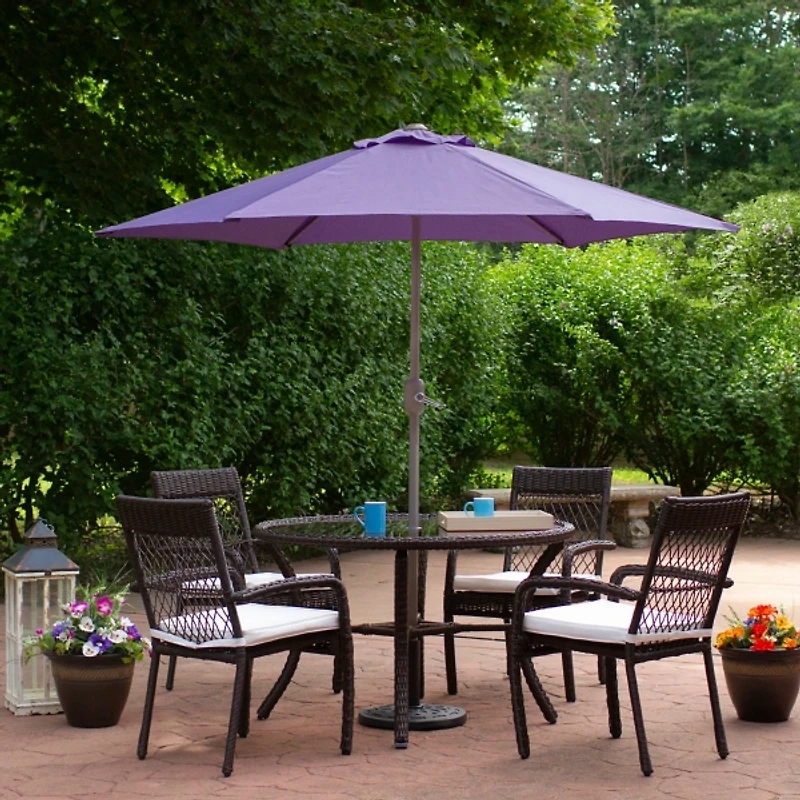 Purple Hand Crank Outdoor Umbrella