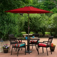 Red Tilt Hand Crank Outdoor Umbrella