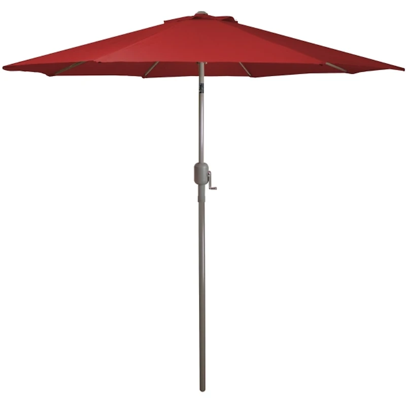 Red Tilt Hand Crank Outdoor Umbrella