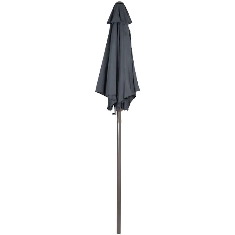 Dark Gray Hand Crank Outdoor Umbrella