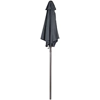 Dark Gray Hand Crank Outdoor Umbrella