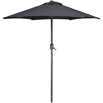 Dark Gray Hand Crank Outdoor Umbrella