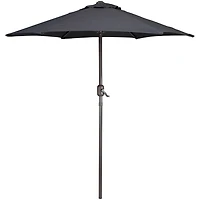 Dark Gray Hand Crank Outdoor Umbrella