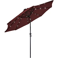 Hand Crank Solar Lighted Outdoor Umbrella