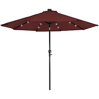 Hand Crank Solar Lighted Outdoor Umbrella