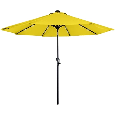Hand Crank Solar Lighted Outdoor Umbrella
