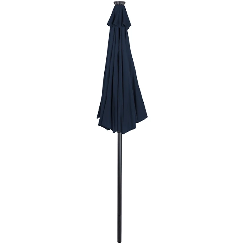 Navy Hand Crank Solar Lighted Outdoor Umbrella