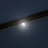 Navy Hand Crank Solar Lighted Outdoor Umbrella