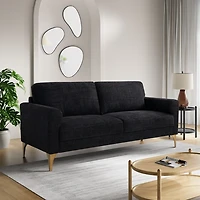 Black Woven Upholstered Madeline Sofa