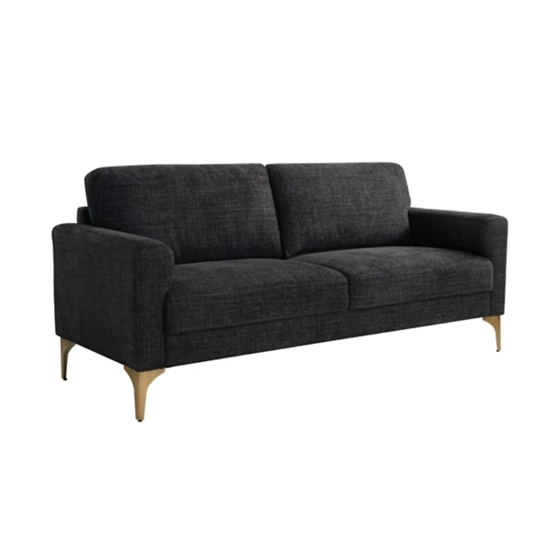 Black Woven Upholstered Madeline Sofa
