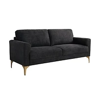 Black Woven Upholstered Madeline Sofa