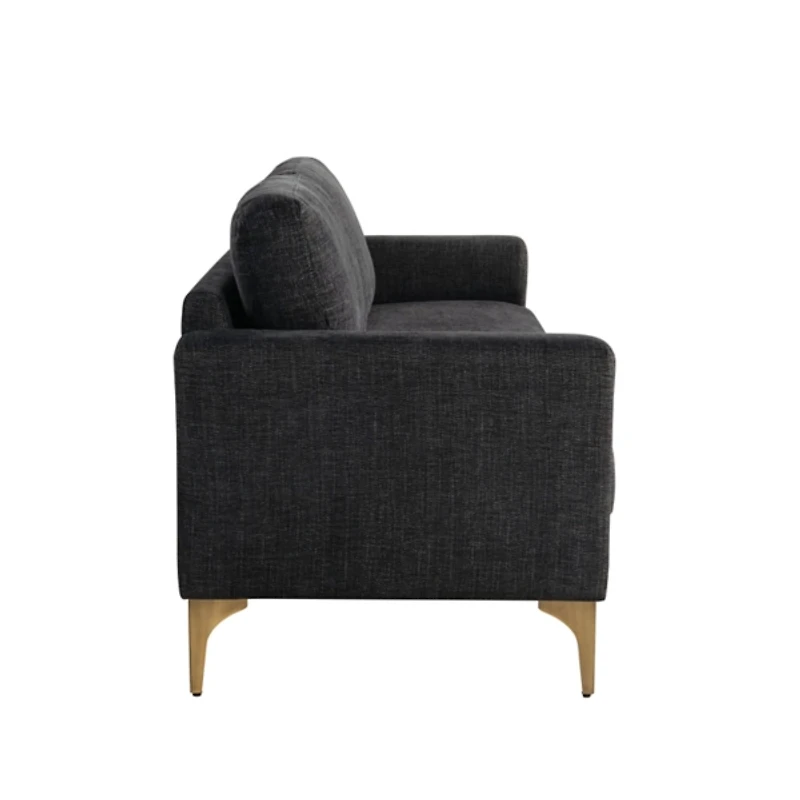 Black Woven Upholstered Madeline Sofa