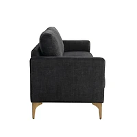 Black Woven Upholstered Madeline Sofa