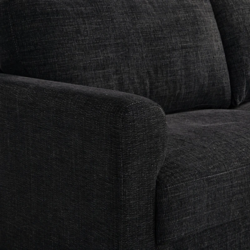Black Woven Upholstered Madeline Sofa