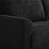 Black Woven Upholstered Madeline Sofa