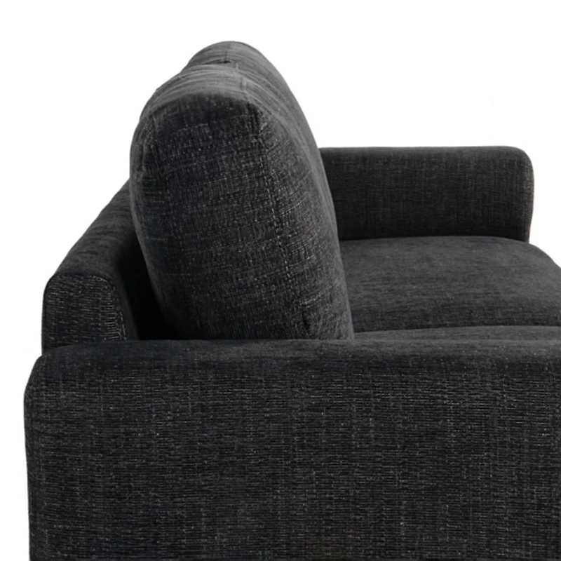 Black Woven Upholstered Madeline Sofa
