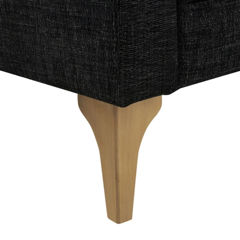 Black Woven Upholstered Madeline Sofa