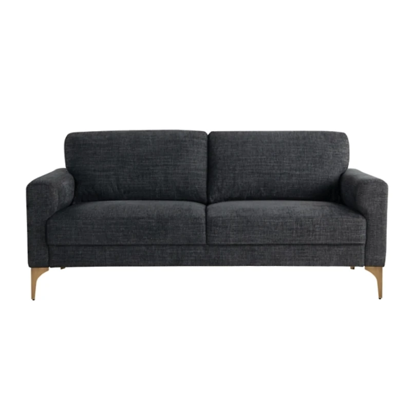 Black Woven Upholstered Madeline Sofa