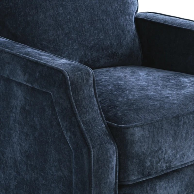 Navy Upholstered Serra Push Back Recliner