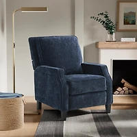 Navy Upholstered Serra Push Back Recliner